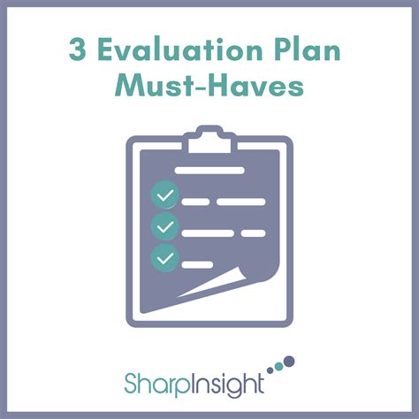 3 Evaluation Plan Must-Haves — Sharp Insight, LLC