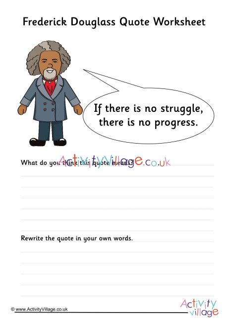 Frederick Douglass Quote Worksheet Worksheets Library