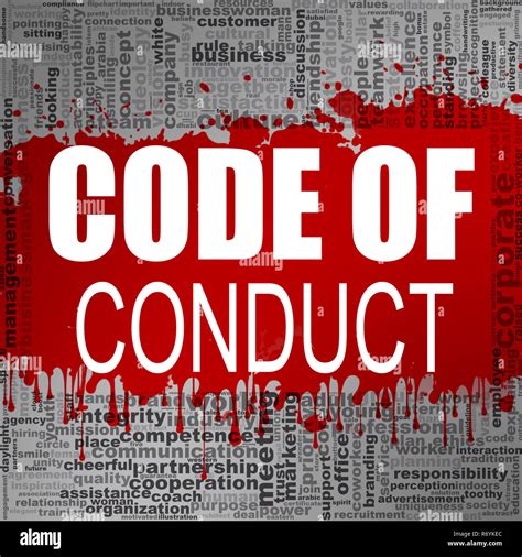 Code Of Conduct Word Cloud Stock Photo Alamy