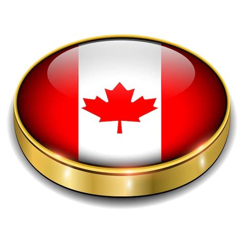 Premium Vector Canada Canadian Flag 3D Button Vector