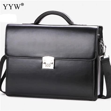 Business Male Bag Mens Executive Briefcase Black Portfolio Tote Bags