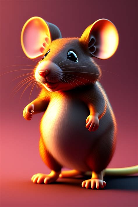 Lexica A D Render Standing Realistic Rat It Has Two Mickey Mouse