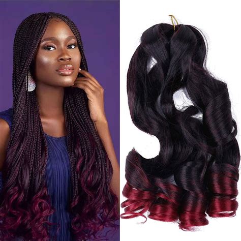 Lmzim 22 Inch Bouncy Braiding Hair 6 Pack Loose Wave French Curles Crochet Braid Hair 75g Pack