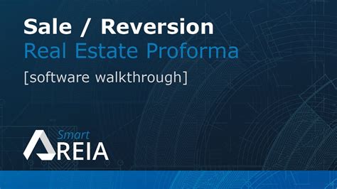 Sale Reversion Real Estate Pro Forma Software [walkthrough] Youtube