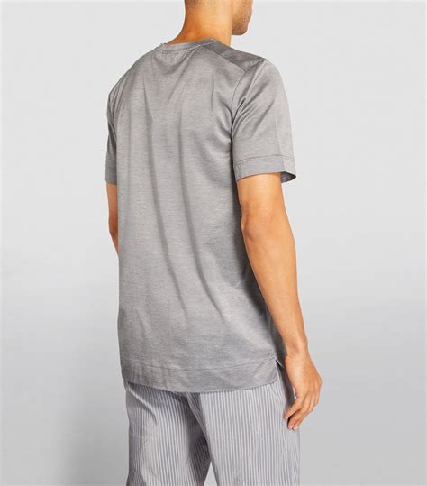 Mens Zimmerli Grey Micro Piqué Cotton T Shirt Harrods Uk