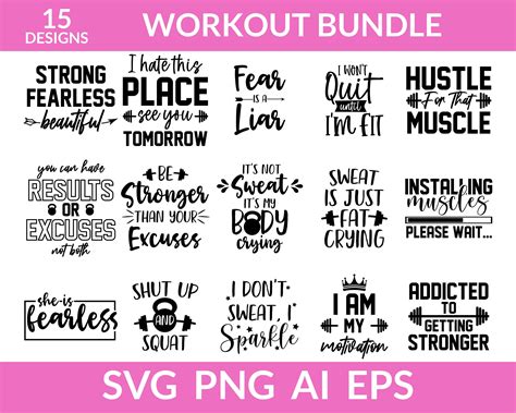 Workout Svg Bundle Gym Svg Bundle Fitness Svg Gym Etsy Artofit