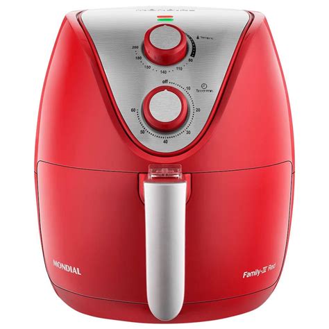 Fritadeira Eletrica Sem Oleo Air Fryer Mondial Af Inox L Vermelha