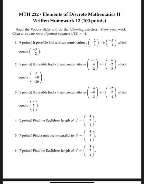 Solved MTH 232 Elements Of Discrete Mathematics II Written Chegg