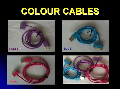 shopshopshop: color cable for iphone $5.90 each