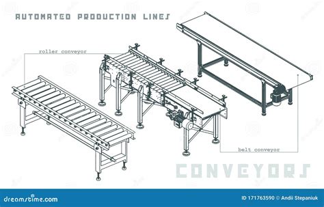 Conveyors Isometric View Stock Vector Illustration Of Automation