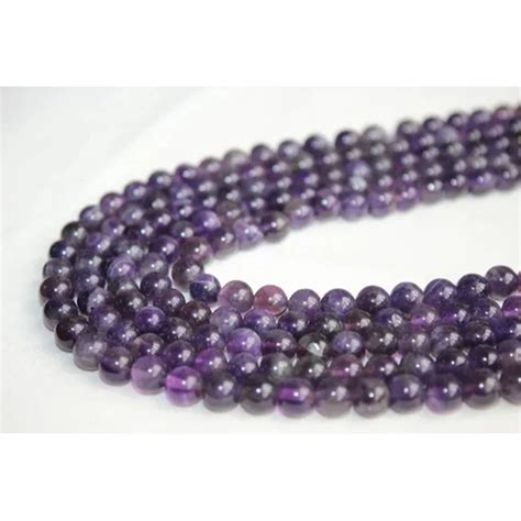 Purple 75 Mm Natural African Amethyst Smooth Round Gemstone Bead For