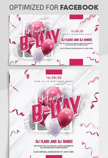 Birthday - Free Facebook Cover Template in PSD + Post + Event cover ...