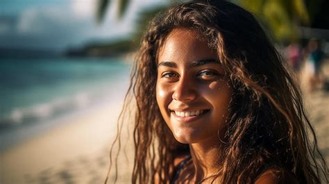 Premium AI Image | A woman on a beach in the maldives