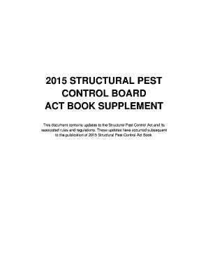 Fillable Online Structural Pest Control Act Book Supplement Fax Email