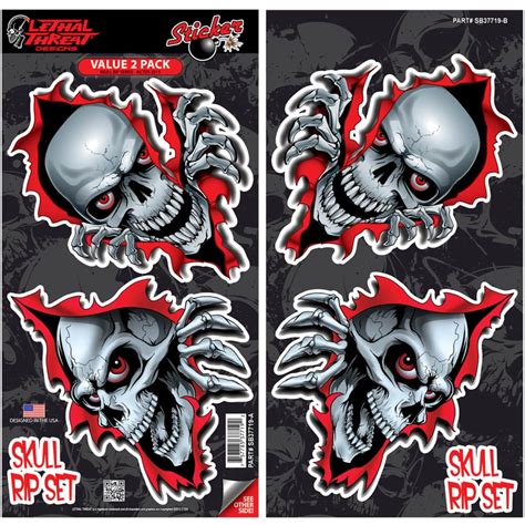 Lethal Threat Rip Skull Decal Canadian Tire