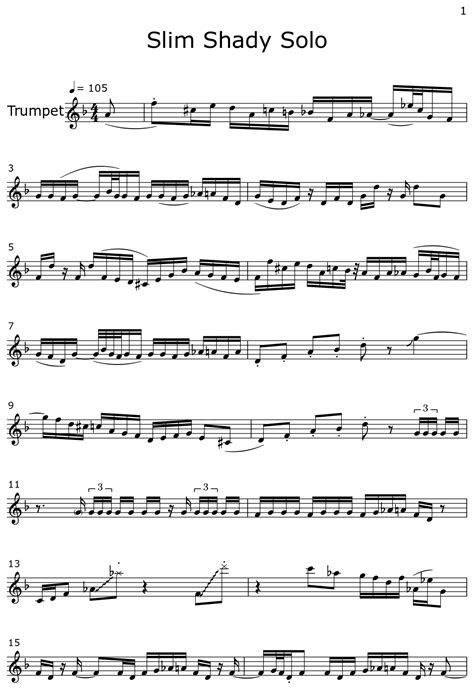 Slim Shady Solo Sheet Music For Trumpet