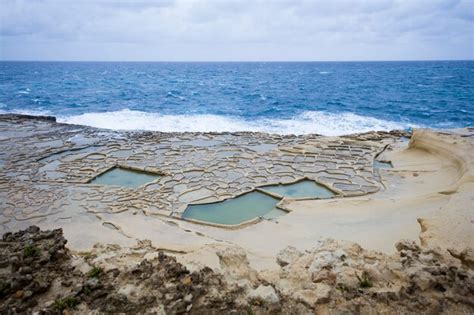 Premium Photo | Salt pans on gozo island at malta