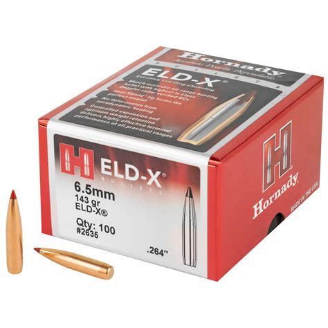 Hornady Bullets 6 5 Mm 264 143 Grain Eld X 50 Projectiles