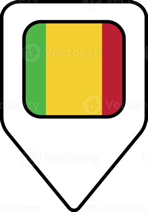 Mali Flag Map Pin Navigation Icon Square Design 24076196 Png