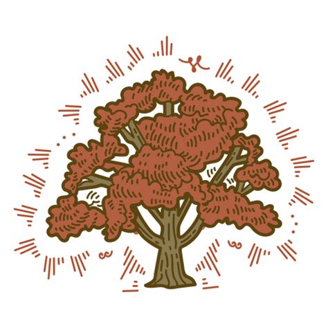 Diseño Png Y Svg De Árbol Ornamental Dibujado A Mano Para Camisetas