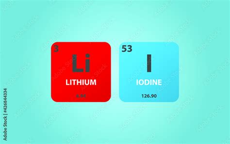 Lithium Iodide LiI Molecule Simple Molecular Formula Consisting Of