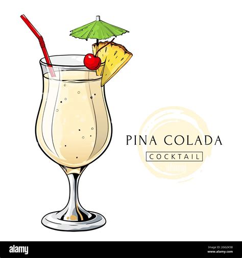 Pina colada on pineapple Stock Vector Images - Alamy