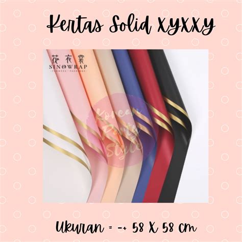 Jual Korean Kertas Bunga Ecer Line Gold Warna Solid Xxyxy Xxja Kertas