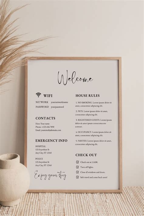 Airbnb Welcome Sign Template Welcome Sign for Airbnb Hosts vacation ...