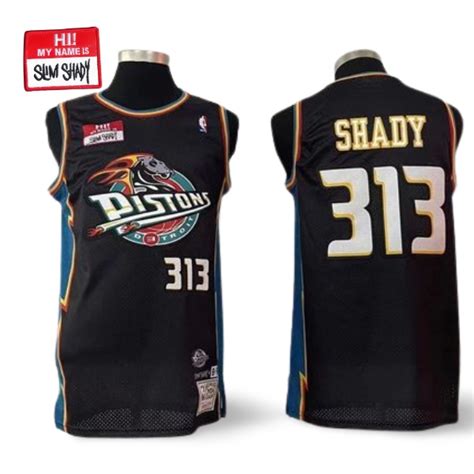 Basketball Jersey Detroit Pistons Slim Shady 313 Eminem Shopee