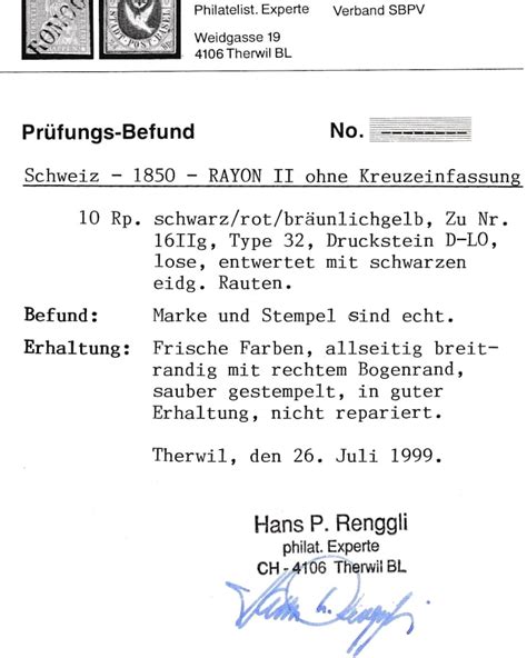 Schweiz Rayon Ii Nr Iig Type D Lo Zustand Ii Gestempelt Mit