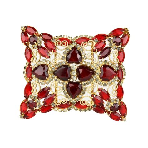 Huge Vintage Juliana D E Red Heart Shape Rhinestone S Gem