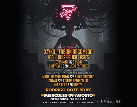 Entradas Velvet En Casa Huemul Presenta Rodrigo Dote Bday Invitados Xzyko Argomedo Josh