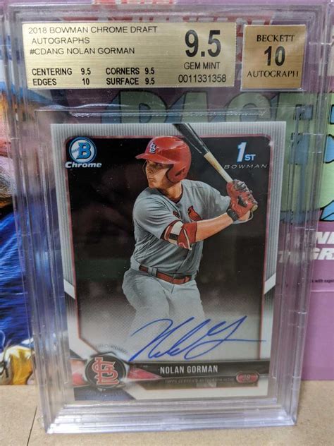 Yahoo Nolan Gormanbgs Bowman Chrome Au