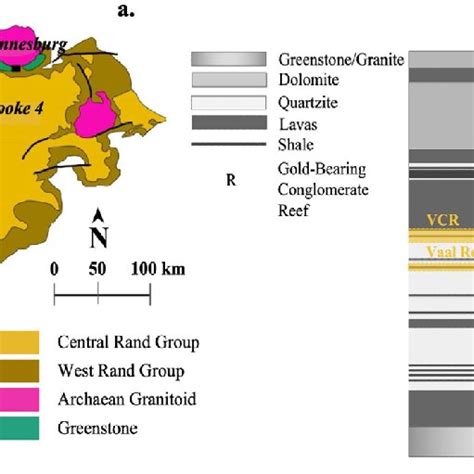 A Geological Map Of Witwatersrand Basin And Location Of Moab Khotsong