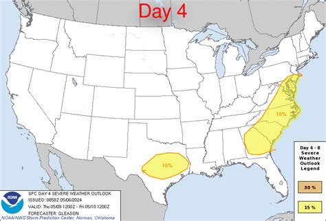 Storm Prediction Center May 6 2024 Day 4 8 Severe Weather Outlook