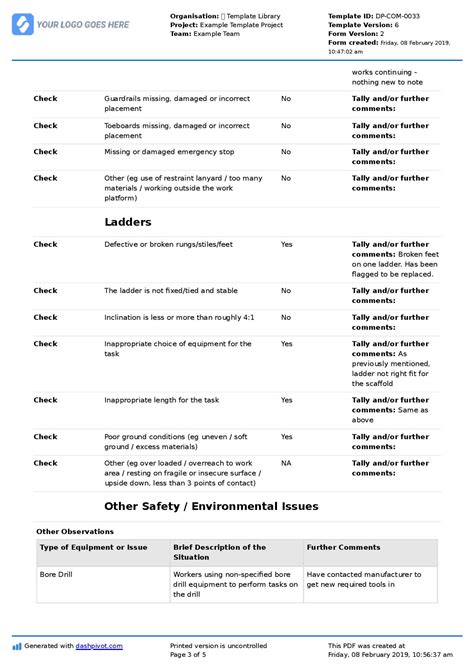 Construction Site Audit Template Audit Checklist And Report