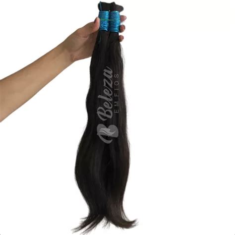 Cabelo Humano Natural G Indiano Cm Liga Azul Liso