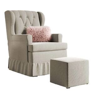 Poltrona Amamentação Eloisa Puff Suede Nude Leroy Merlin