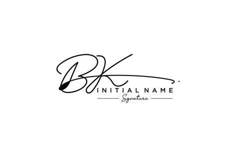 Initial BK Signature Logo Template Vector Hand Drawn Calligraphy