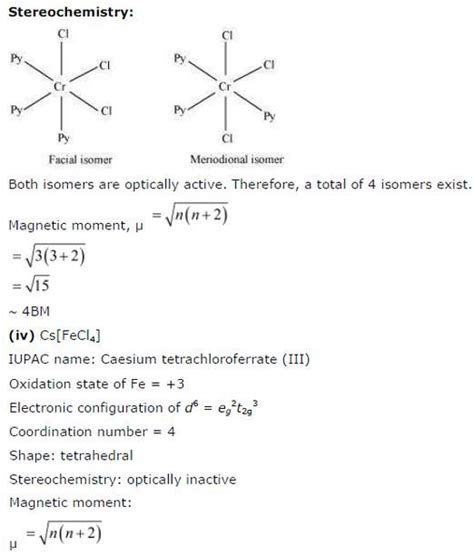 Ncert Cbse Standard 12 Co Ordination Compounds Chapter 9 Inorganic