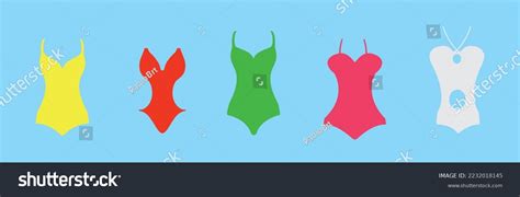 Set Swimsuit Lingerie Technical Fashion Illustration Stock Vector Royalty Free