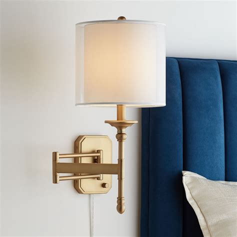 Modern Swing Arm Wall Lamp With Antique Brass Finish Nepal Ubuy