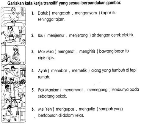 Latihan Kata Kerja Aktif Transitif Tahun 3 Kata Kerja Aktif Transitif Dan Tak Transitif