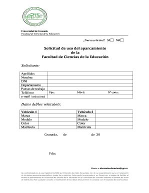 Completable En línea Solicitud Facultad de Ciencias de la Educaci n