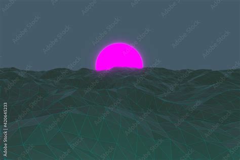 Neon Landscape Stock Illustration | Adobe Stock