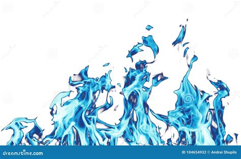 Abstract Background. Blue Fire Flames on a White Background Stock Photo ...