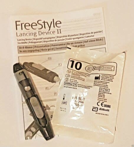 Abbott Freestyle Blood Glucose Lancet Lancing Device II With 10 FREE