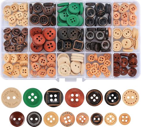 Amazon 225pcs Wooden Buttons For Sewing Buttons Wood Buttons For