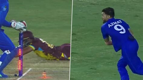 Nicholas Pooran Run Out Video Azmatullah Omarzai Executes A Brilliant