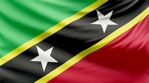 Realistic Beautiful Saint Kitts And Nevis Flag K Motion Background